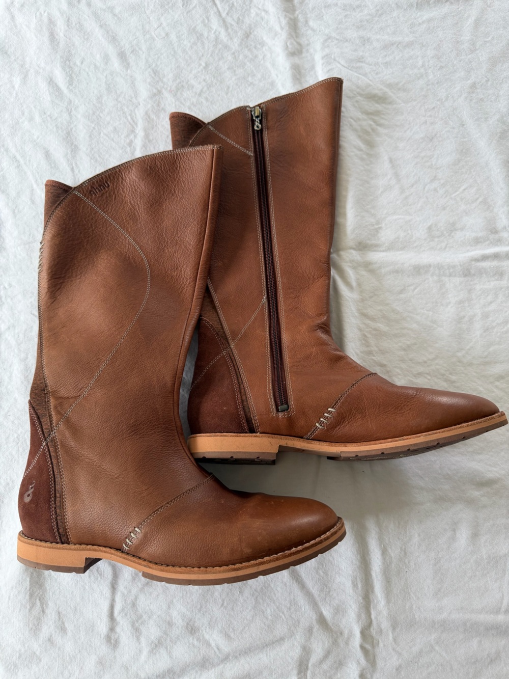 Ahnu Chestnut Leather Ankle Boots